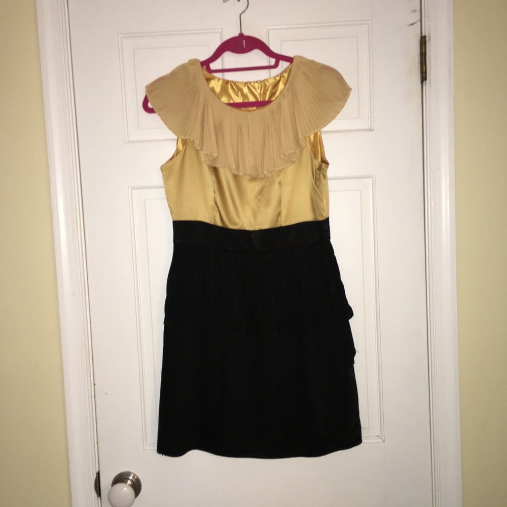 Black and gold cocktail dress